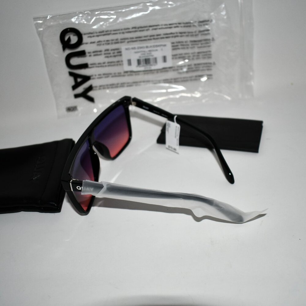 QUAY Unisex Nightfall Medium 52mm Shield Sunglasses in Black/Dust Pink #NIGHTFAL - Picture 3 of 5